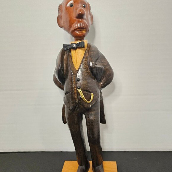 Rare Romer Mid-Century Hand Carved Wood Statue of Unnamed Man - Picture 1 of 9